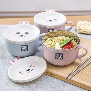 Bowls Stainless Steel Double Layer Anti-scalding Instant Noodle Bowl Cute Pancake Shaper Omelette Mold Cooking Tool