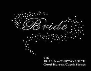 24pcs/lot Bling Bling Bride Heart Rhine Transfers Iron On Letters Appliques For Wedding Party Clothing6057374