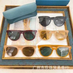 2024 Ny högkvalitativ 10% rabatt på lyxdesigner Nya herr- och kvinnors solglasögon 20% rabatt på Han Chao Kajias geléfärg kvinnlig xu Hongdou samma runda ramplatta ins