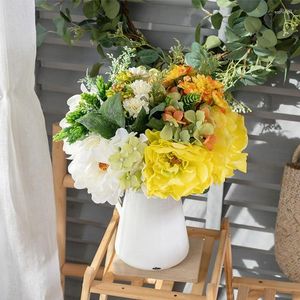 Fiori decorativi 1pc soggiorno decorazione di simulazione di fiori di peonia bouquet con insenatura da sposa da sposa finta