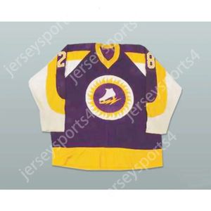 Gdsir Custom PURPLE 28 WHA YORK GOLDEN BLADES HOCKEY JERSEY NEW Top Ed S-M-L-XL-XXL-3XL-4XL-5XL-6XL