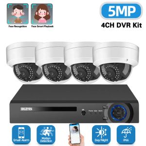 SISTEMA 5MP AHD CCTV CAMPO CAMERA DI SICUREZZA KIT SISTEMA DI SISTEMA 4CH DVR Imposta sul rilevamento della faccia di rilevamento di viso impermeabile per esterni Kit di sistema di sistema di sistema