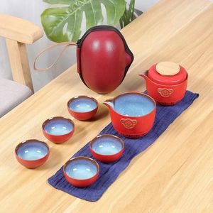 Canecas Chinesas Conjunto de chá de viagem chinesa Cerâmica Portátil Copo Gaiwan de Cerimônia Cerimônia TEACUP ao ar livre Jingdezhen