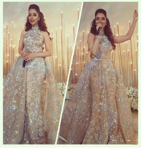 Yousef Aljasmi Modest High Seame Rermaid Prompare с Suppkirt Swarkly Dubai Arabic Envening Evening Wear платья1381926