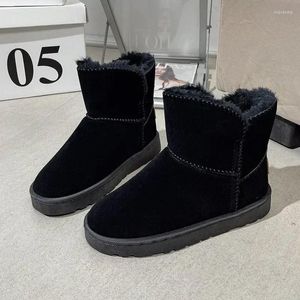 Stivali 40-45 Scarpe da donna di grandi dimensioni 2024 inverno da donna comoda e calda da donna da esterno Black di moda casual all'aperto