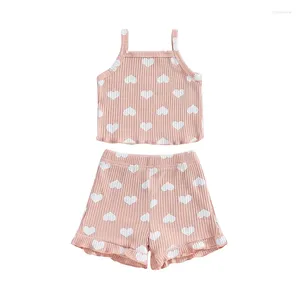 Giyim Setleri Bebek Bebek Kız Yaz Giysileri Çiçek Solsuz Cami Tank Tops Bloomers Şort Seti 2 PCS Toddler Kıyafet