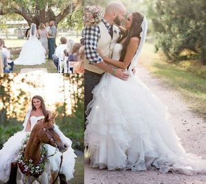 Vintage Country Puffy Wedding Dress Tiers Skirt 2021 Top Lace Applique Sweetheart Bride Dresses Mariage Rustic Bridal Gowns vestid3077836