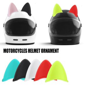 Capacete de motocicleta Orelhas de gato de decoração fofa de adesivos de motocross elétricos que dirigem acessórios de capacete universal elegantes1314353