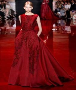 Elie Saab Fashion New Word Word Вечерние платья Китай Тост -винный красный вечерний тренажный автомобиль Carpet Online2341505