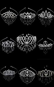 Красивая блестящая хрустальная свадебная свадебная вечеринка Tiara Warty Warty Warty серебряная покрытая коронкой.