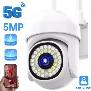 Kameror 5G 2.4G Dual Frequency Yi IoT 5MP WiFi PTZ Camera Outdoor Security WiFi Camera Motion Detection Auto Tracking Alexa Google Home