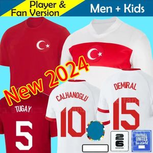 Türkei 2024 Euro Cup Soccer Trikots Nationalmannschaft Burak Kenan Karaman Hakan Calhanoglu Zeki Celik Sukur Ozan Kabak Yusuf Yazici Turquia Männer Kinder Fußballhemd Kit Kit