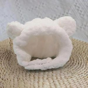 Dog Apparel Cat Headwear Charming Pet Hat Adjustable Plush Soft Fastener Tape Fixing Warm Bear Costume For Small