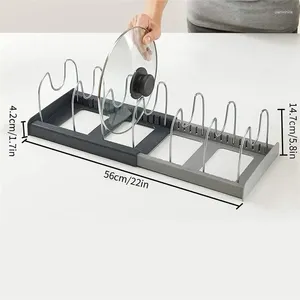 Acessórios de armazenamento de cozinha tampas de maconha Organizador de panela de rack utensílios de cozinha ajustável tampa de armário de corte retrátil retrátil