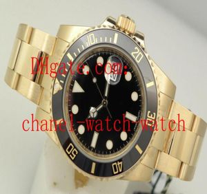 Factory 116618 Mens 18K Yellow Gold Mechanical Automatic Watches Black Dial And Ceramic Bezel 40MM Men039s Wrist Watches9738203