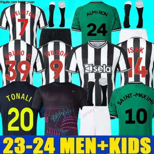 Piłka nożna 23/24 tonali koszulki Zestaw dla dzieci Bruno G. Wilson Saint Maximin Isak Football Shirt Bramkarz Home Away Away Fan Player Wersja