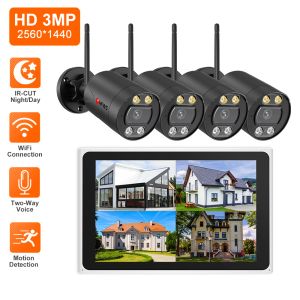 Sistem 3MP WiFi Kamera Kiti Video Gözetim Kamerası WiFi Tuya Güvenlik Kamerası Sistemi 8CH NVR Video Kaydedici Ev Sesli Video