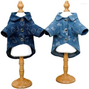 Dog Apparel Spring Denim Pet Shirt Teddy Fighting Small And Medium-Sized Supplies For Chihuahua Cat Clothes