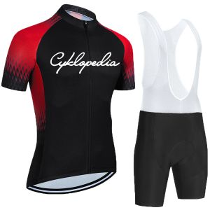 Zestawy Cyklopedia Man Cylling Ubrania Rowerowe rowerowe rowery na rower MTB Triathlon Cycle Maillot Jersey Ubranie Męskie Mountain Road