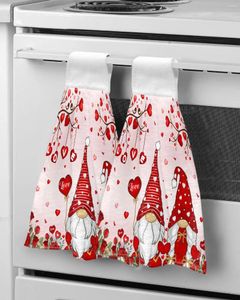 Towel Valentine'S Day Dwarf Rose Hand Microfiber Fabric Hanging For Bathroom Kitchen Quick Dry