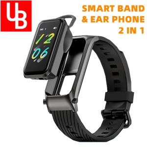 Armbands Smart Watch Ear Phone 2 i 1 Smart Band Smartwatch Men Women Waterproof SmartBand Armband Fitness Tracker kan matcha Mi -telefonen