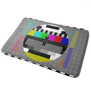 Tappeti TV TV Test Test Pattern Design Design Porta del tappeto per vasca da bagno Colore Sfondo