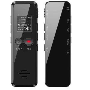 Inspelare OneTouch Recording Voice Recognition Dictaphone Mp3 Digital Voice Recorder 1536Kbps Inspelning Sound Reduction V90