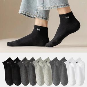 Men's Socks 10 Pairs Short Solid Color Letters Simple Atmospheric Versatile Leisure Breathable Summer Autumn Ankle