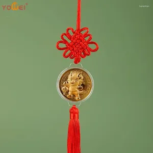 Decorative Figurines 1Pc 2024 Year Of The Dragon Pendant Hanging Decoration Chinese Knot Tassel Lucky Coin Mascot Car Ornament