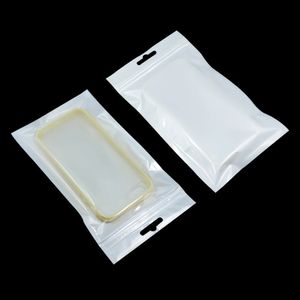 100 st/ parti vit klar dragkedja plastpaketpåsar med blixtlås självförseglad transparent zip poly förpackningsväska med hänghål 13 storlekar upp multi förpackningspåse