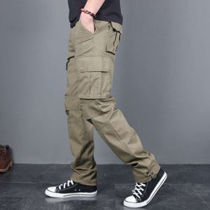 Spodnie męskie, jesienne spodnie odzieży roboczej, luźne, proste spodnie na nogi, na zewnątrz czyste bawełniane amerykańskie spodnie, duże spodnie robocze