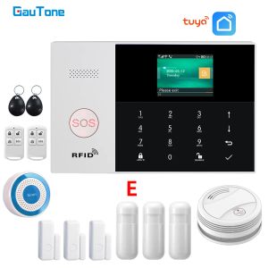 Kitler Gautone PG105 TUYA WIFI GSM Alarm Sistemi Kablosuz Siren Duman Dedektörü ile Ev Güvenliği Desteği Akıllı Yaşam Uygulama Kontrolü