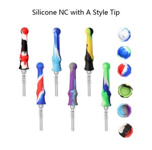 Mini accessori per fumatori in silicone bong d'acqua con tips in titanio da 14 mm kit collettore nector per tamponi bong65558950