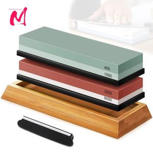 Schärfen von Steinmesser Spitzer Professionelles Whetstone Dual Side Set Schleifformner Wasser Wetstone Küchenzubehör Werkzeuge 240325