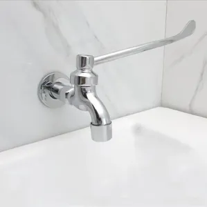 Banyo lavabo muslukları g1/2 pirinç ana gövde uzunluğu sap tek soğuk musluk laboratuvar duvarı monte musluk dirsek dokunma yıkama