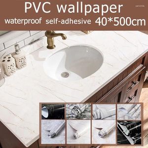 Window Stickers 40x500cm Waterproof Oil-proof Marble Wallpaper Contact Paper Wall PVC Self Adhesive Bathroom Kitchen Countertop