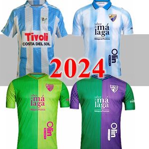 24 Malaga Soccer Jerseys 2023 2024 Remake Retro Zestawy CF Malaguista Jcastro Ontiveros Juanpi Maillots de Foot Shirt Santos Adrian Football Mundur