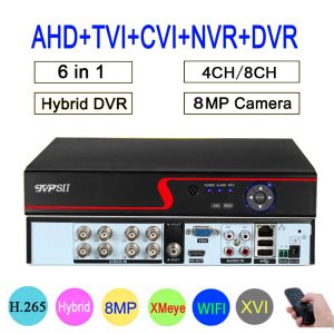 Gravador Czerwony Painel XMEYE HI3531D 8CH 8MP 4K H.265 + WIFI KONCENTRYCZNY 6 W 1 XVI TVI CVI NVR AHD CCTV DVR SYSTEM