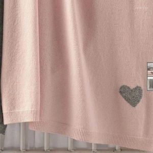 Blankets Luxury Lovely Heart Cloud Pattern Knit Wool Cashmere Baby Blanket