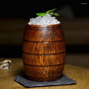 Koppar tefat trä handgjorda kopp japansk stil log som gör anti-scaling te vin fat öl glas 175 ml engångs köksutrustning