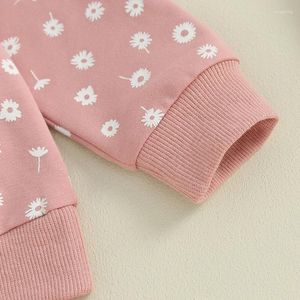 Set di abbigliamento per bambini bambina 3 pezzi abbinati abbinati floreali per la manica lunga pantaloni con outfit bowknot