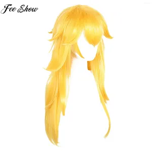 Party Supplies Womens Halloween Anime Cosplay Costume Theme Masquerade Princess Rollspel Prop Yellow Wig Syntetiskt hår med lugg