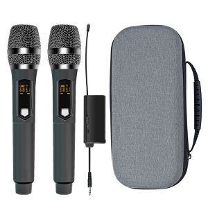 Microphones Heikuding Portable Wireless Dynamic Microphone System and 3.5MM Receiver Sound Card Microphone for Live Streaming Broadcast Mic