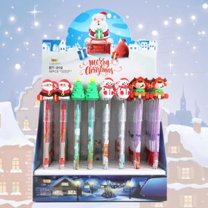 Bleistifte 28/56pcs Neue Weihnachtsbleistiftbox Silikonkopf Grundschule Baustein Bleistift abnehmbar multifunktionaler Stift Großhandel