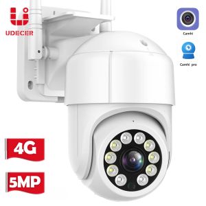 Kameras 4G SIM -Karte IP -Kamera 5MP PTZ WiFi Camera Outdoor drahtloser CCTV -Überwachungskamera AI Tracking Audio Videoüberwachung Camhi P2P