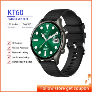 Orologi KT60 Smart Watch for Men Women Wrist Owatch 2022 Smartwatch Waterproof Digital Orologi da 1,32 pollici Bracciale Fitness Orologio elettronico