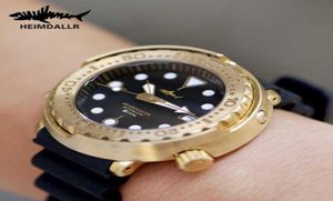 Tonno di bronzo heimdallr orologio automatico meccanico nh35a zaffiro cristallo orologi 200m c3 c3 orologio oro oro super luminoso polso orologio 3191701