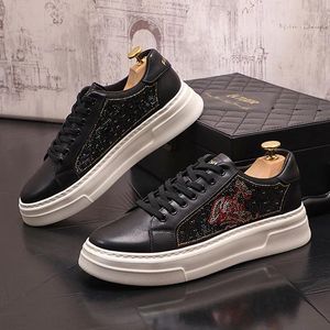 Casual Shoes Luxury Designer Men Glitter Rhinestone Black White Flats Man Rock Prom Sports Sneakers Loafers Zapatos Hombre