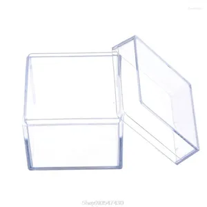 Förvaringspåsar Rensa akryl 5 -sidiga smycken Display Box Case Square Cube Props D08 20 Dropship