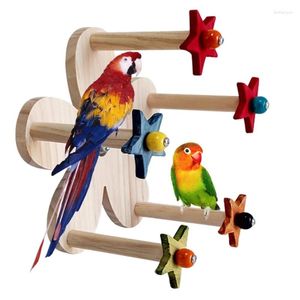 Other Bird Supplies Standing Perches Parrot Wheel Toy Cage Decors For Conures Lovebirds 6XDE